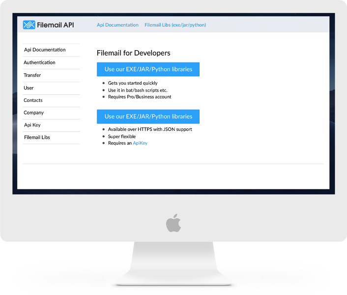 Filemail tilbyr et omfattende sett med API-endepunkter som du kan bruke for å sende og motta store filer. Vår egen App bruker disse API-ene - og det kan du også.